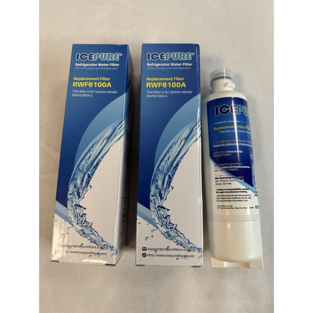 3 Ice Pure RWF6100A Refrigerator Water Filter  /          2 Sealed, 1 Open